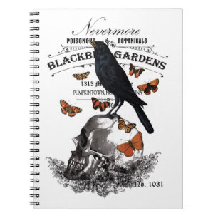 Cuaderno cráneo vintage de halloween moderno