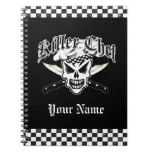 Cráneo y cuchillos cruzados 2 del cocinero del