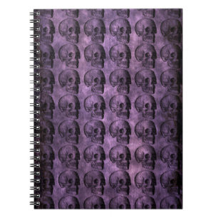 Cuaderno cráneos de la púrpura del grunge