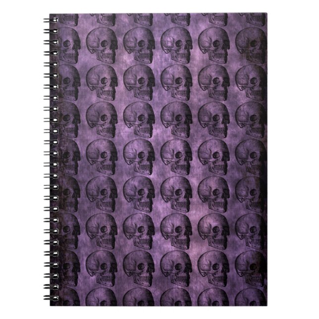 Cuaderno cráneos de la púrpura del grunge (Frente)