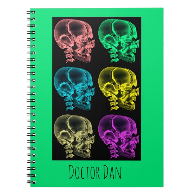 Cuaderno Cráneos de neón del arte pop (Frente)
