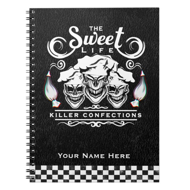 Cuaderno Cráneos divertidos del chef de repostería: La vida (Frente)