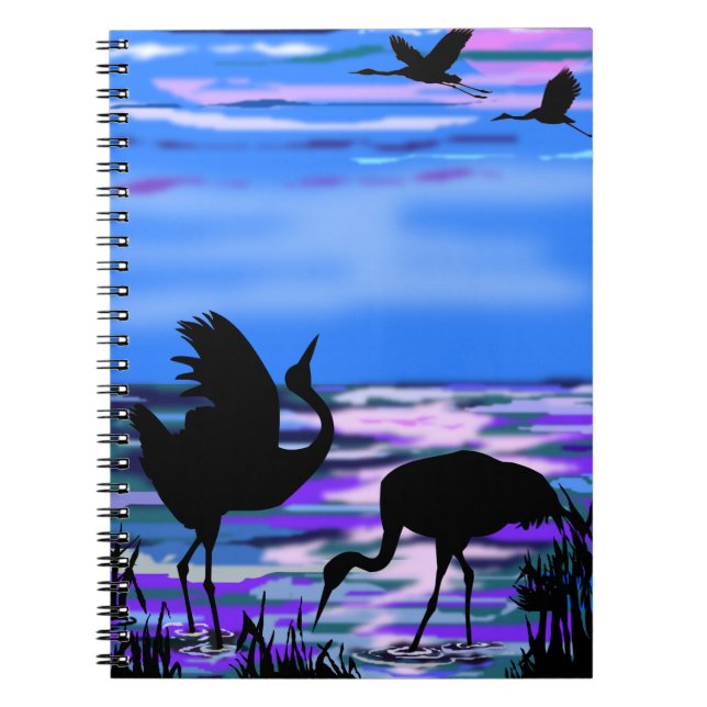 Cuaderno Cranes Aves Aman Bloc de notas de danza (Frente)