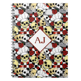 Cuaderno Cránulos Con Chef Gorras Rojas Patrón Chef