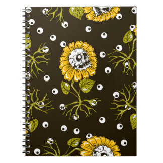 Cuaderno Cránulos de girasol: Patrón único sin foco.