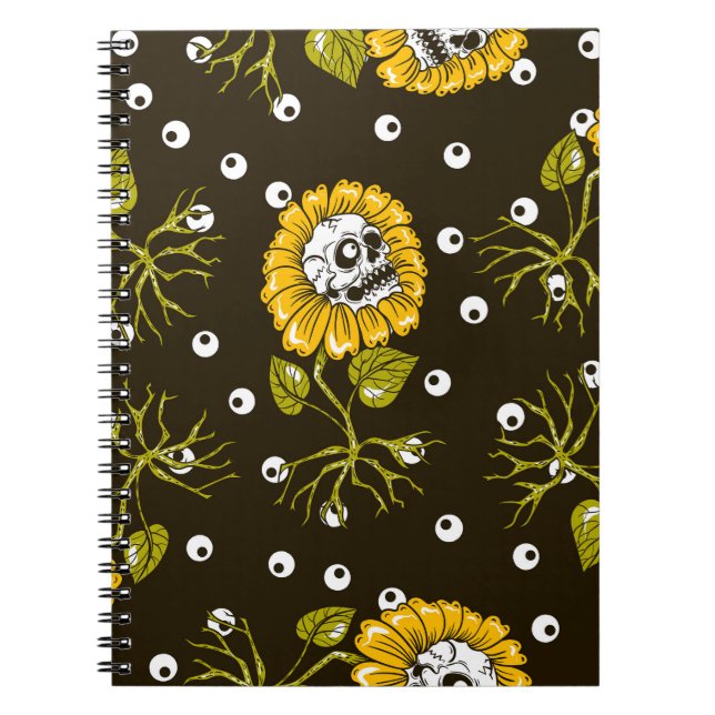 Cuaderno Cránulos de girasol: Patrón único sin foco. (Frente)