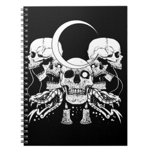 Cuaderno Cránulos espeluznantes Crescent Gothic Moon Witch