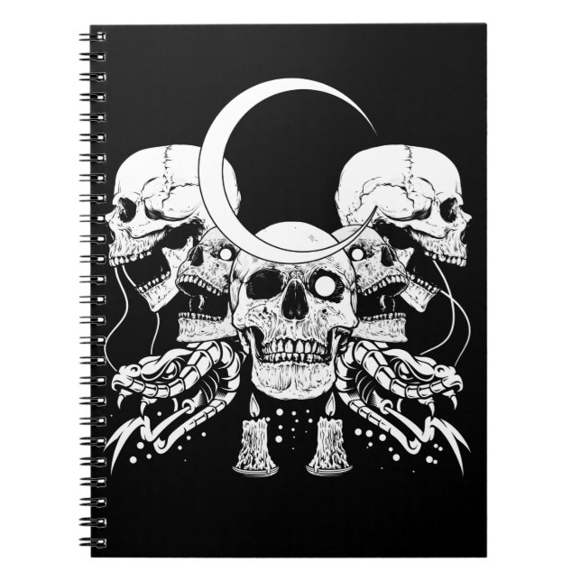 Cuaderno Cránulos espeluznantes Crescent Gothic Moon WitchS (Frente)