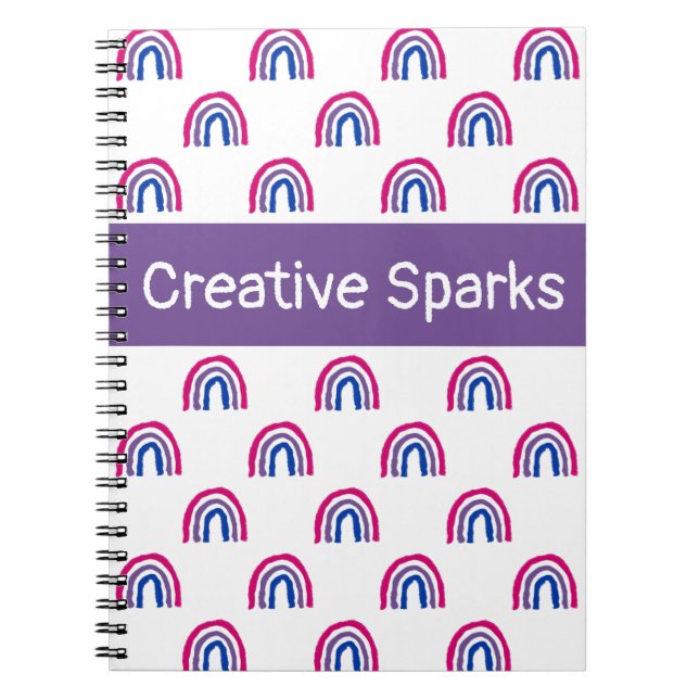 Cuaderno Crayón Arcoíris Pintado Orgullo Bisexual Creativo  (Frente)