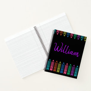 Cuaderno Crayons Doodles Personalizados Sketc, De vuelta a 