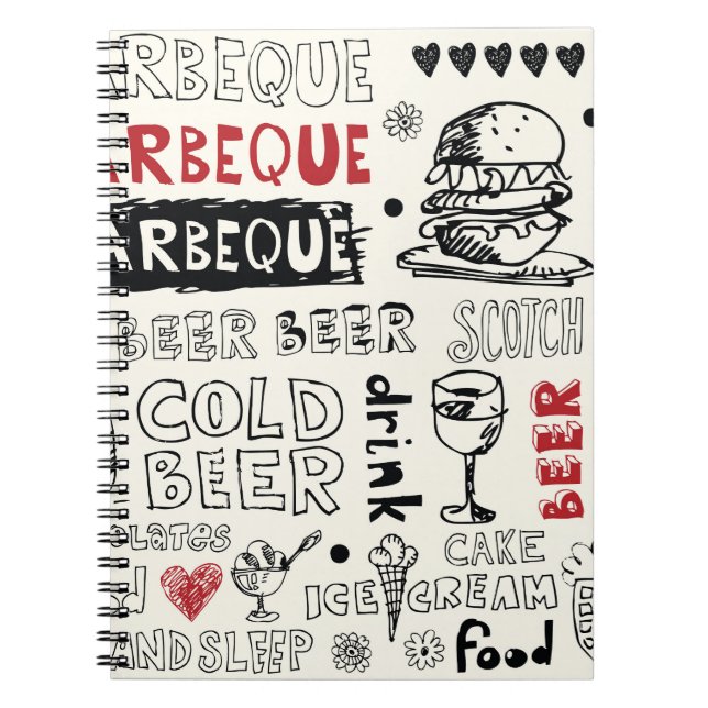 Cuaderno Crazy BBQ: Whimsical Doodle Art (Frente)