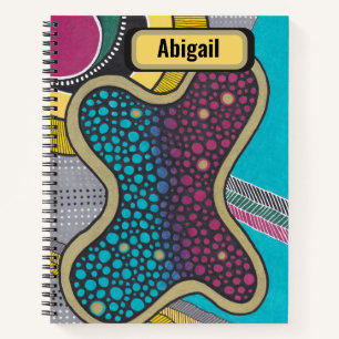 Cuaderno Crazy brillante ameba, personalizado, doodle art