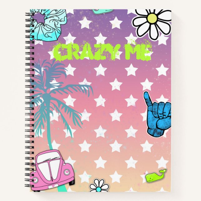 Cuaderno Crazy me vsco tema adolescente chica (Anverso)
