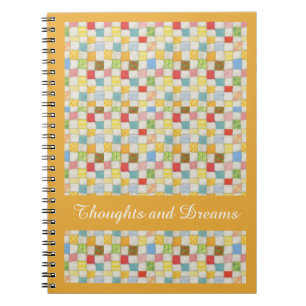 Cuaderno CRAZY QUILT 6.5x8.75 Bloc de notas en espiral + Or