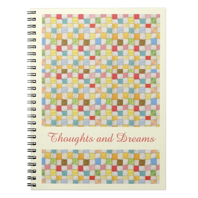 Cuaderno CRAZY QUILT 6.5x8.75 portátil + amarillo texto (Frente)