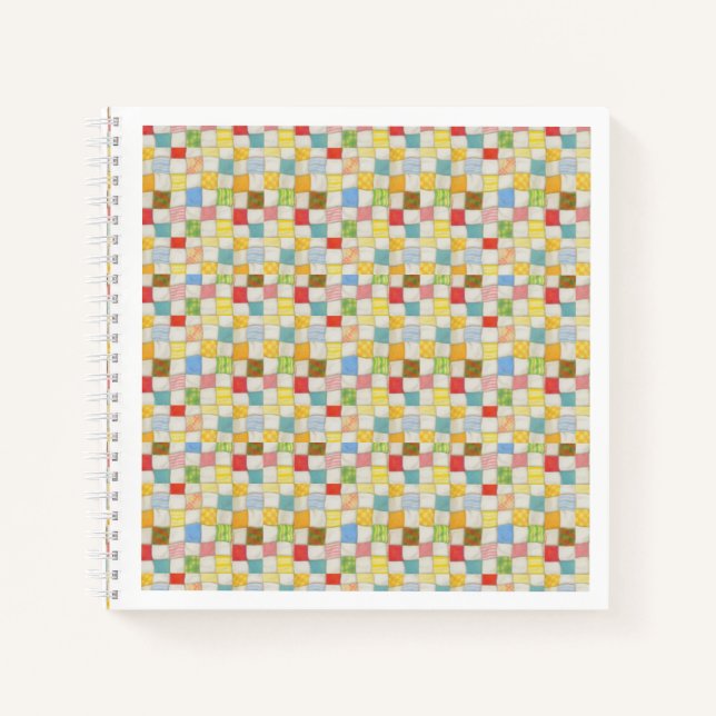 Cuaderno CRAZY QUILT 8.5x8.5 portátil espiral (Anverso)