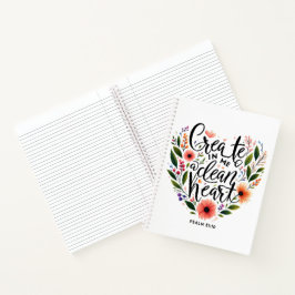 Cuaderno Crea en Mí un Corazón limpio floral