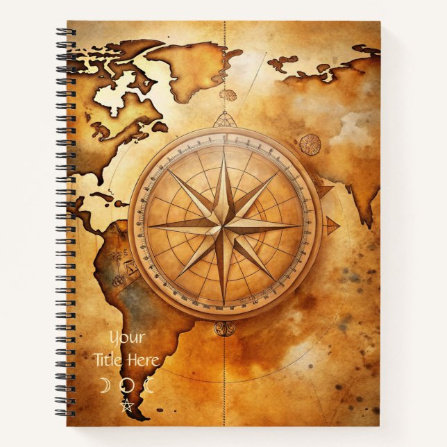 Cuaderno Crea tu propia brújula rosa del vagabundo (Anverso)