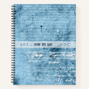 Cuaderno Crea Tu Propia Carta de Amor Azul Desgastada