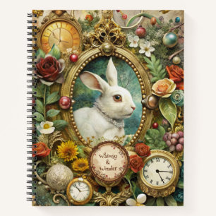 Cuaderno Crea tu propia dama del conejo blanco caprichosa