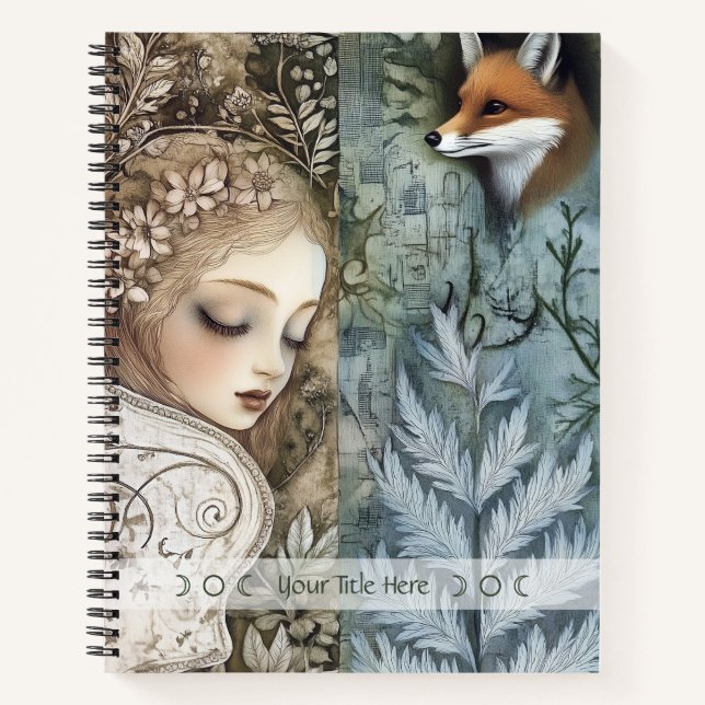 Cuaderno Crea Tu Propia Doncella Mística Zorro Botánica (Anverso)