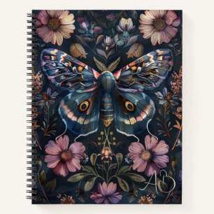 Cuaderno Crea Tu Propia Fantasía Floral de Polilla Azul de
