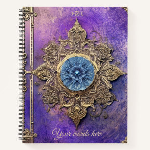 Cuaderno Crea Tu Propia Flor Azul Dorada Ornata Púrpura