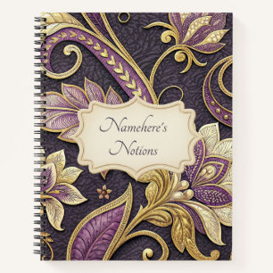 Cuaderno Crea tu propia flor de loto de ciruela dorada vint