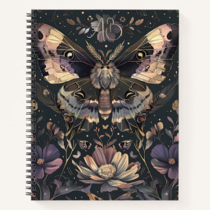 Cuaderno Crea Tu Propia Flor de Polilla Dorada Mística Mauv