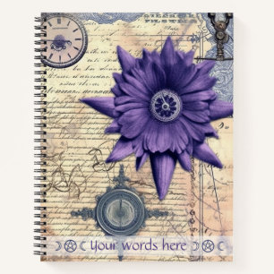 Cuaderno Crea Tu Propia Flor De Seda Púrpura De Viaje