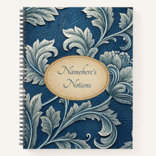 Cuaderno Crea Tu Propia Flor Vintage Relieve Azul Teal