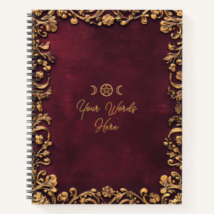 Cuaderno Crea Tu Propia Floral Borgoña Dorada