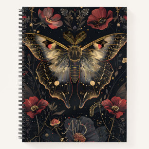Cuaderno Crea tu propia Floral Rojo Rubí de Polilla de Oro 