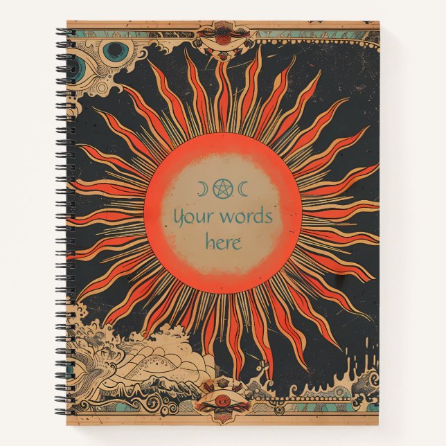 Cuaderno Crea Tu Propia Magia Solar de Sol Naranja (Anverso)