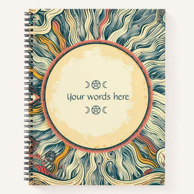 Cuaderno Crea tu Propia Magia Solar Retro del Sol (Anverso)