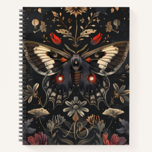 Cuaderno Crea Tu Propia Mariposa de Floral Rojo Oro Negro