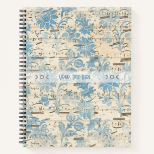 Cuaderno Crea Tu Propia Partitura de Brocado Azul