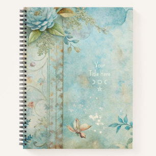 Cuaderno Crea Tu Propia Peonía Azul Romántica Chic Descuida