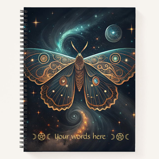 Cuaderno Crea Tu Propia Polilla Celestial Dorada (Anverso)