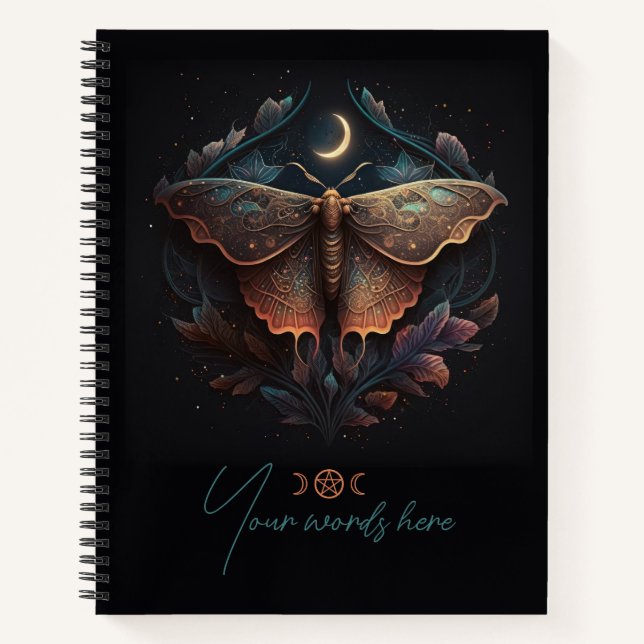 Cuaderno Crea Tu Propia Polilla Lunar Celestial Floral (Anverso)