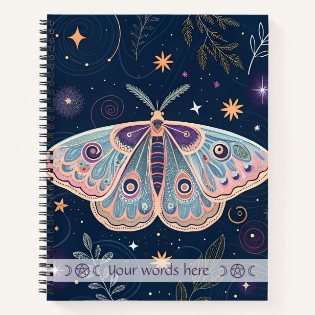 Cuaderno Crea Tu Propia Polilla Mística Celestial del Prado (Anverso)