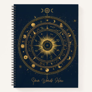 Cuaderno Crea Tu Propia Rueda Celeste Azul y Dorada