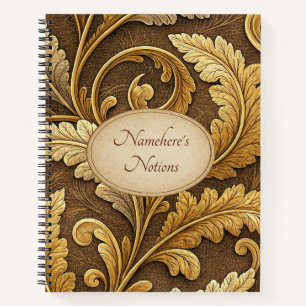 Cuaderno Crea Tu Propia Vid Antigua Dorada Con Relieve