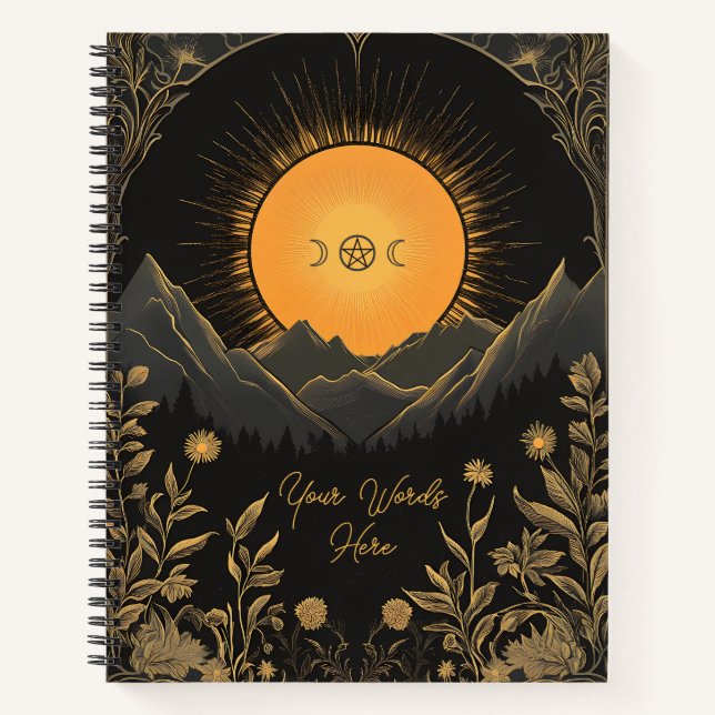 Cuaderno Crea tu propio amanecer floral en las montañas (Anverso)