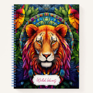 Cuaderno Crea tu propio animal del tótem del león boho