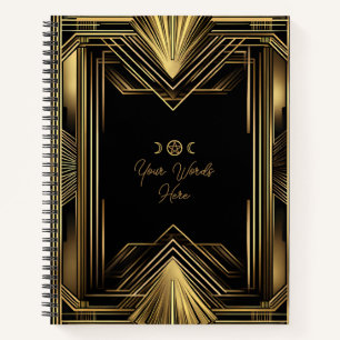 Cuaderno Crea tu propio arte dorado Deco negro