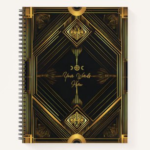 Cuaderno Crea tu propio arte negro con estilo Art Déco dora