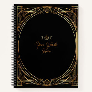 Cuaderno Crea tu propio arte negro estilo Art Nouveau dorad
