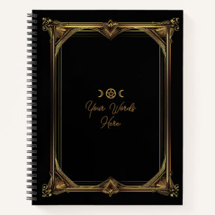Cuaderno Crea tu propio arte negro modernista dorado