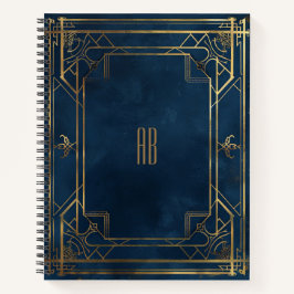 Cuaderno Crea tu propio azul y oro elegante